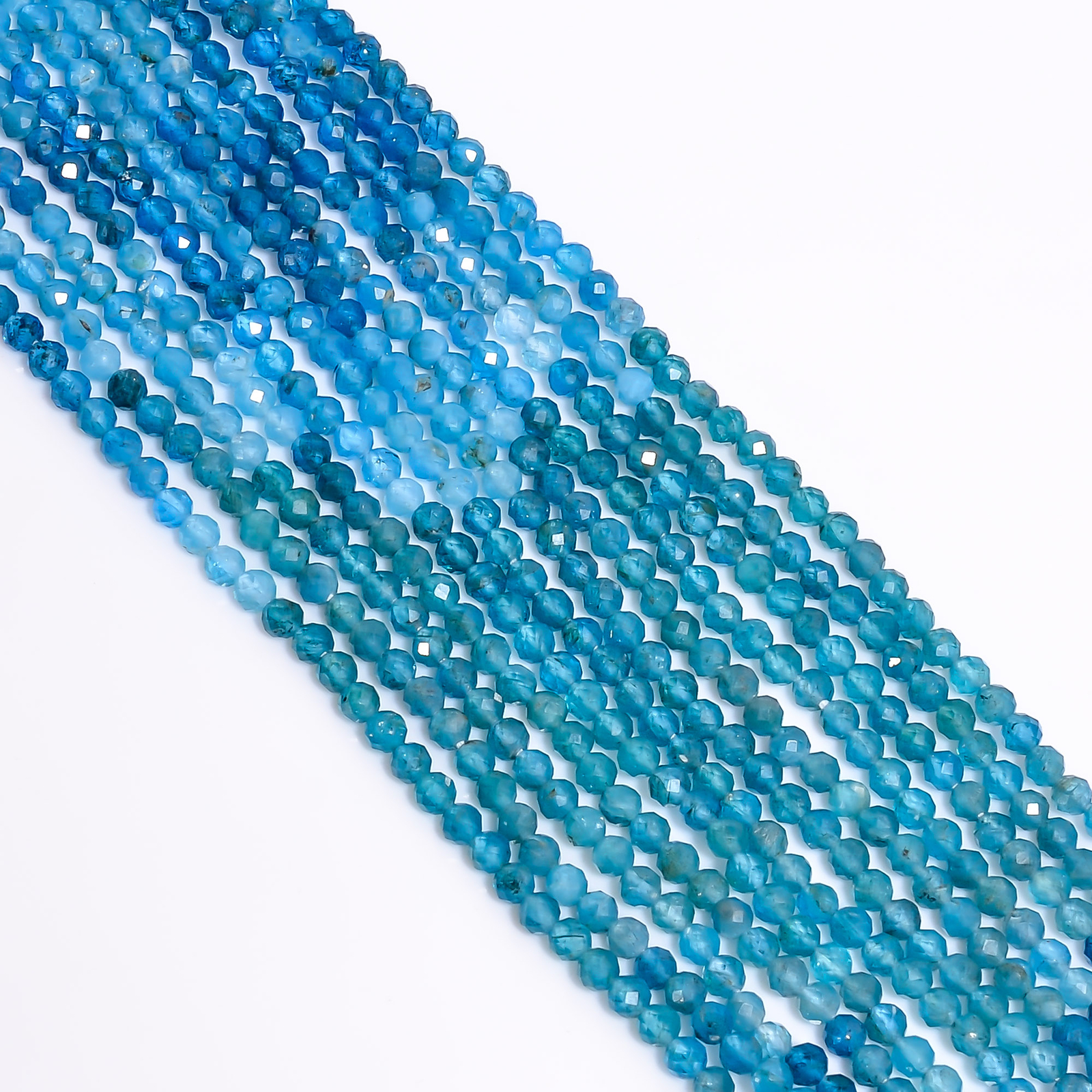 Natural Blue Apatite Gemstone Rondelle Faceted Beads 3X3mm Strand 13″ EB266