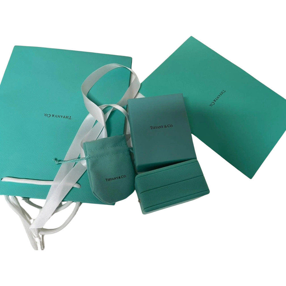TIFFANY & CO. BLUE LEATHER PRESENTATION NECKLACE GIFT BOX, CASE, AND BAG