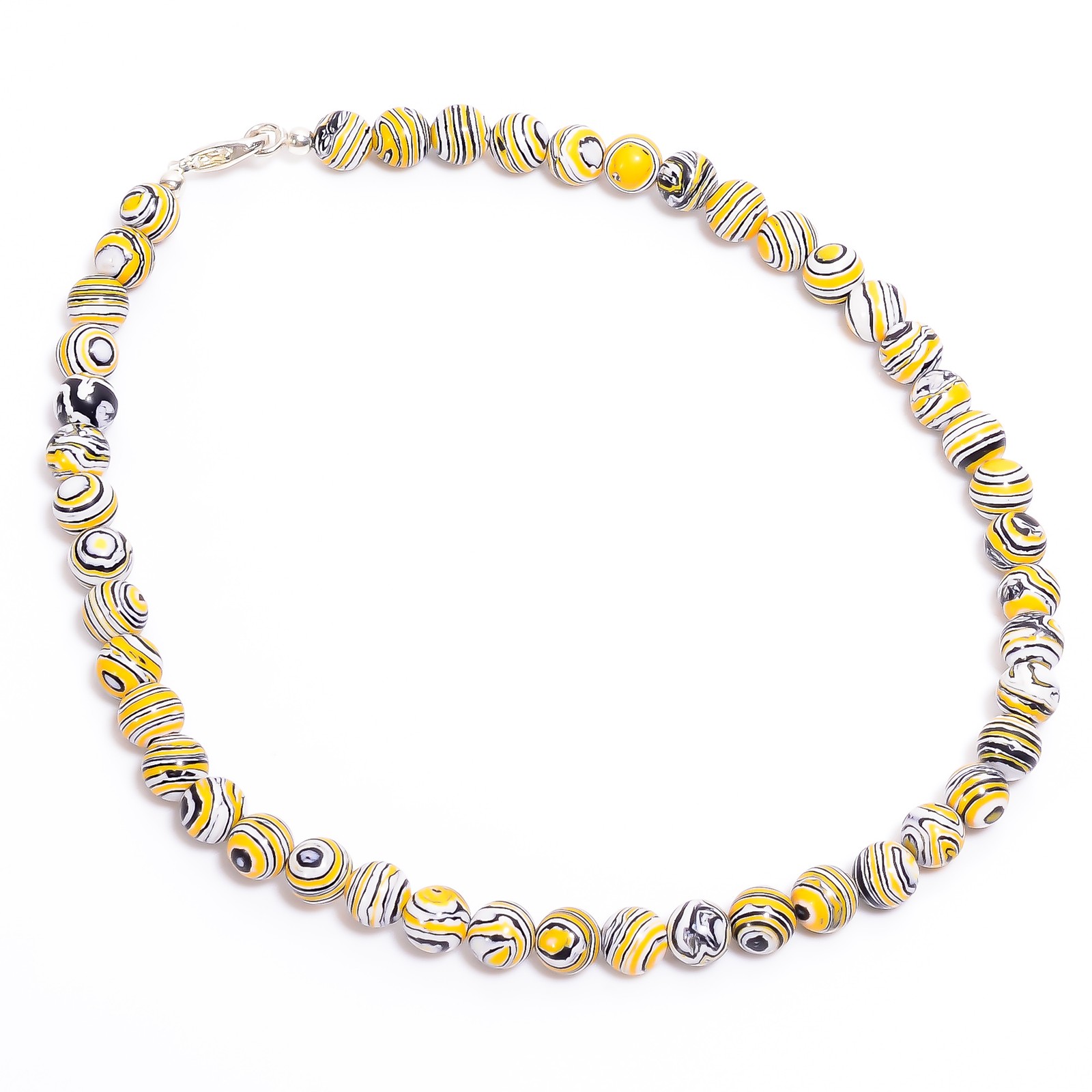 Rainbow Calsilica Gemstone Round 8 mm Smooth Beads 15.5″ Stretchable Necklace