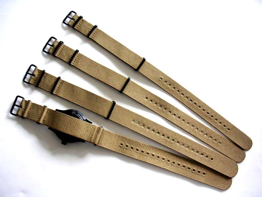 NATO G10 Khaki Brown Nylon Military Army PVD watch band strap IW SUISSE 18 20 22