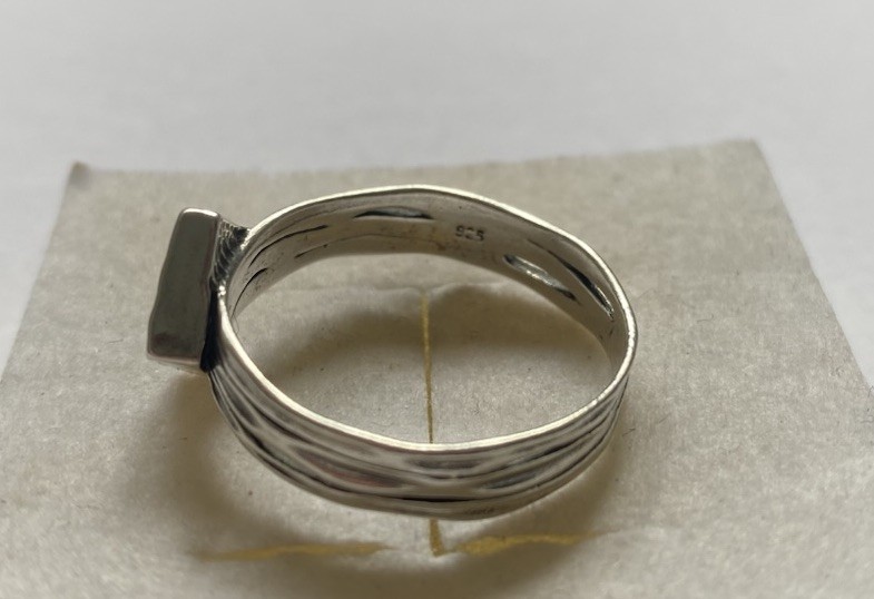 Sterling Silver, Square Bezel Set Lab Opal, Ring By PZ Creations