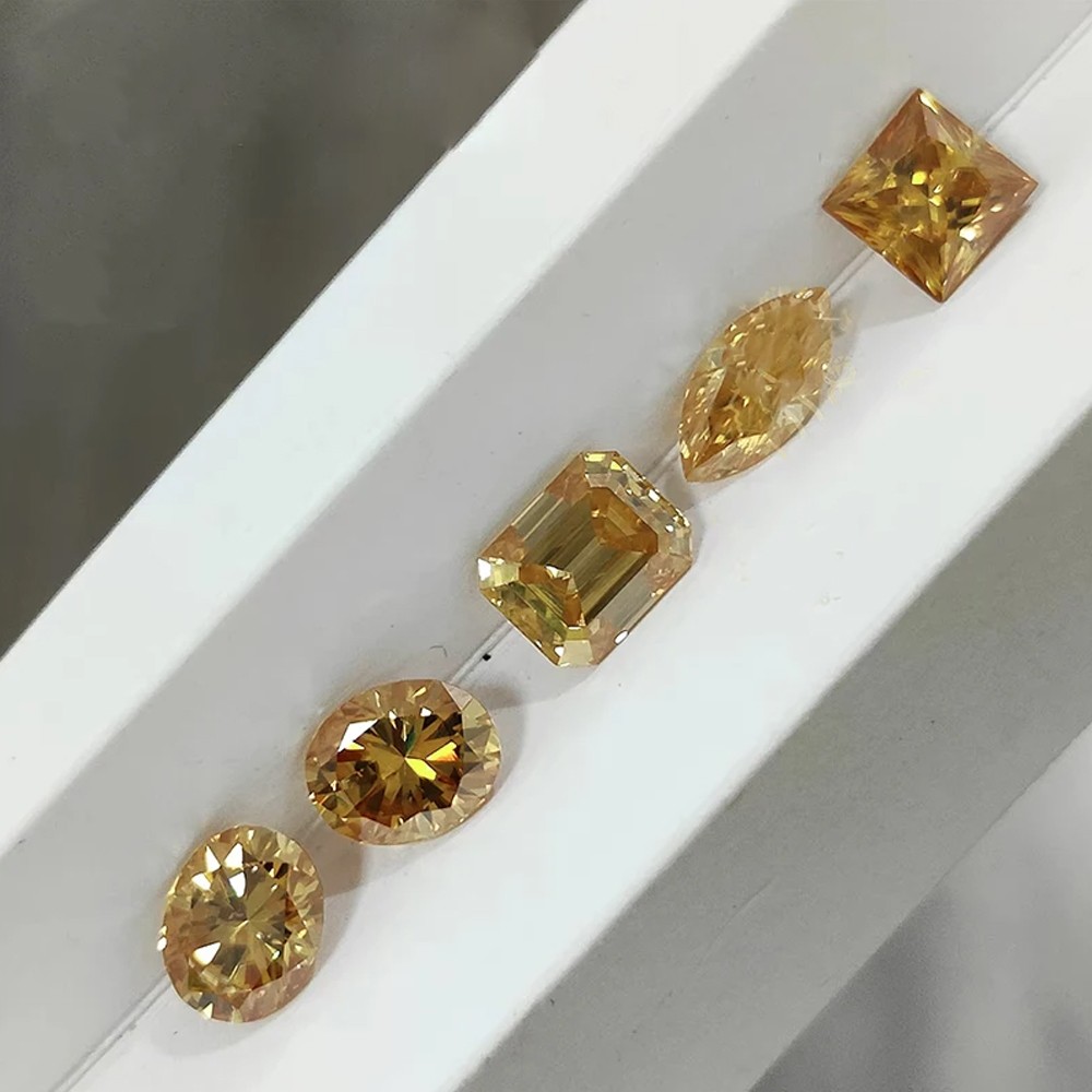 Champagne 0.5-3ct Multiple Shapes Moissanite Loose Stone VVS1 Wholesale Price