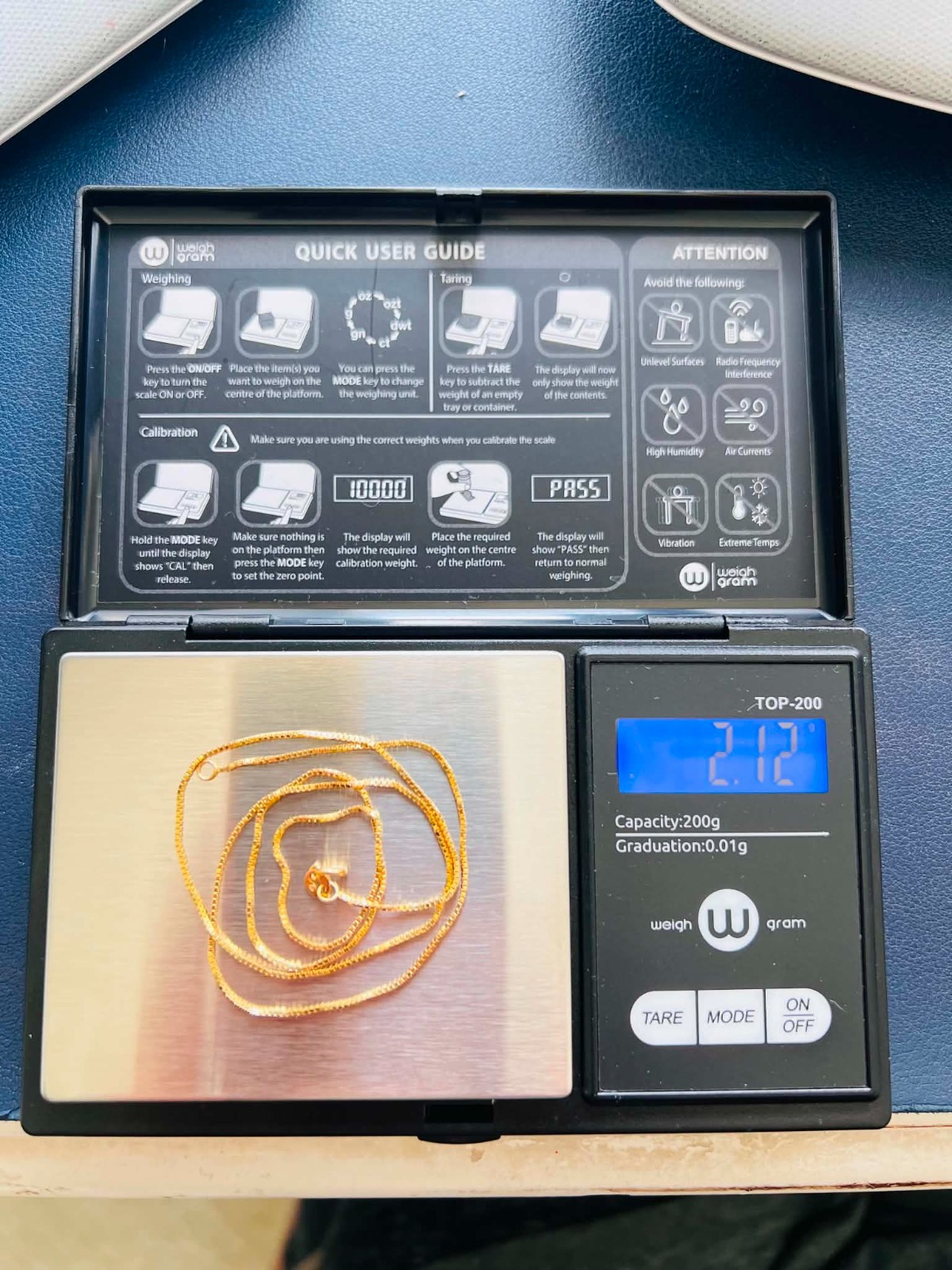 14K Yellow Gold Italian Box Chain Necklace 18″ 1mm 2.12g Never Worn