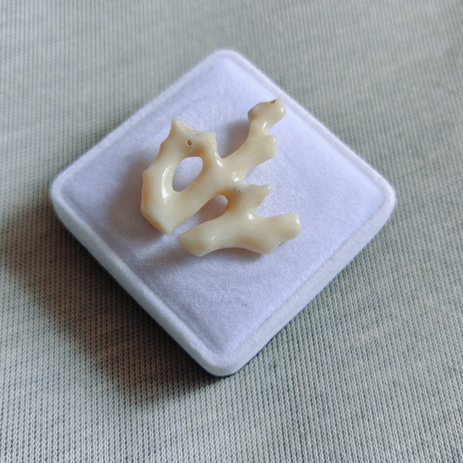 Antique Natural Japanese White Coral Branch Sea Coral Specimen Loose Gemstone