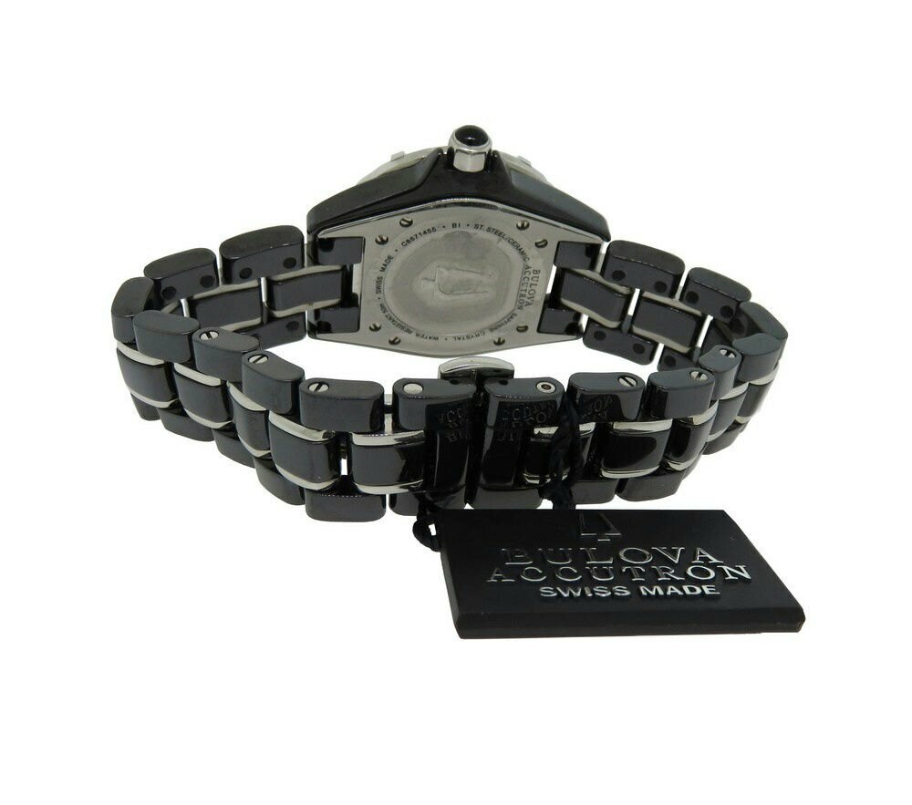 Bulova Accutron 65R132 Women’s Analog Diamond Mother of Pearl Date Ceramic Watch