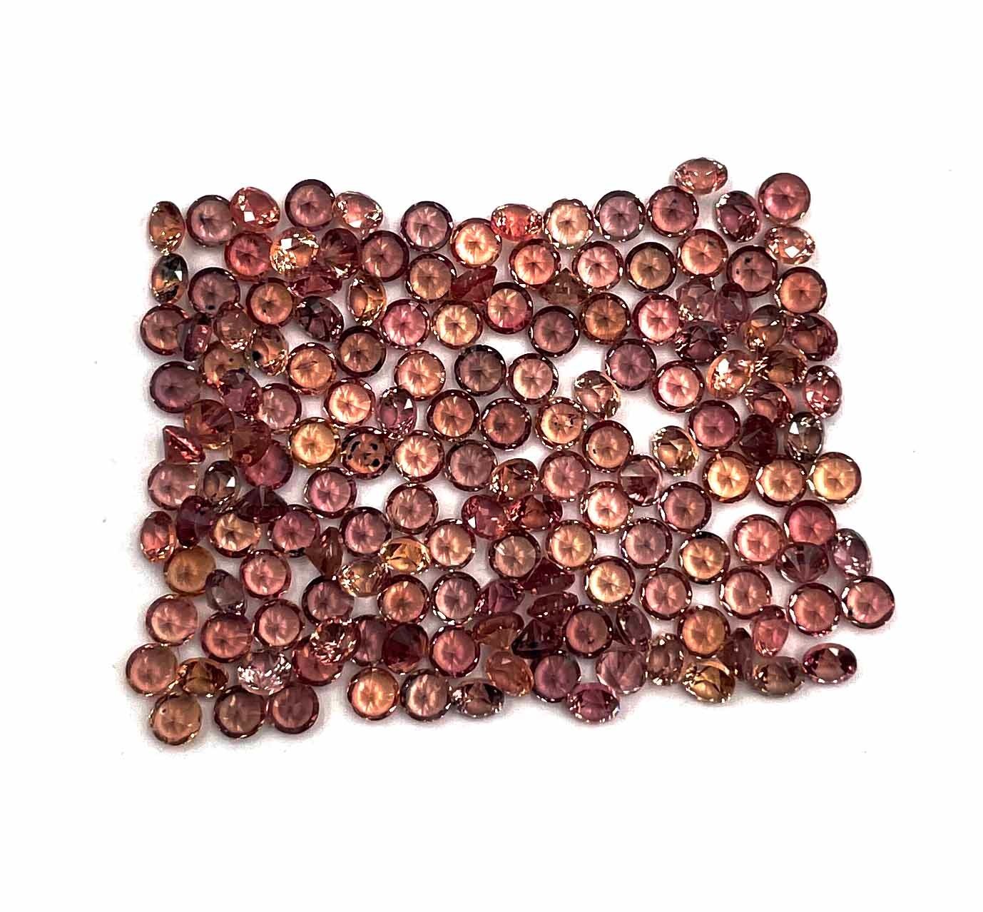 Natural Orange Sapphire Round Cut Loose Gemstone Lot 20 Pcs 2.50 MM