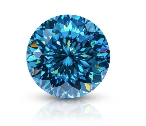 2 Ct Fancy Blue Color Portuguese Cut VVS1 Diamond Premium Quality Gemstone 8x8MM