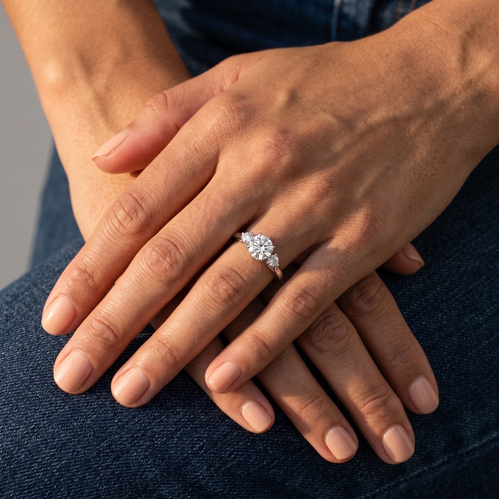1.21 Ct Round Solitaire Lab Grown Diamond 18K Yellow Gold Hidden Halo Ring
