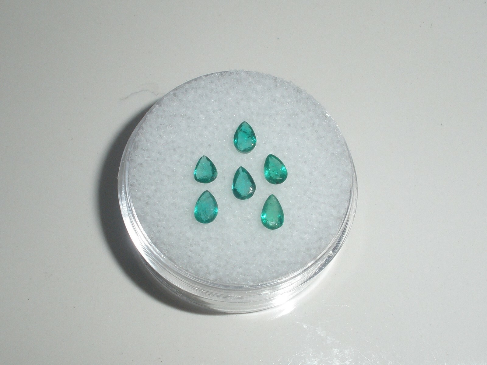 6 Colombian emerald pear loose faceted natural gems 4x3mm each
