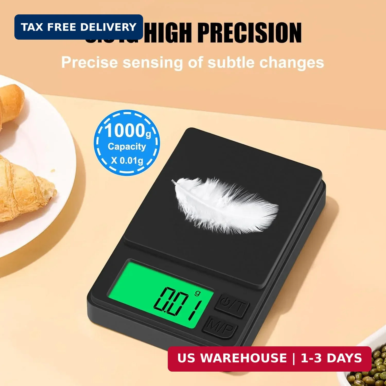 Digital Pocket Scale 1000g x 0.01g, Diyife Portable Precision Gram Scale Jewelry