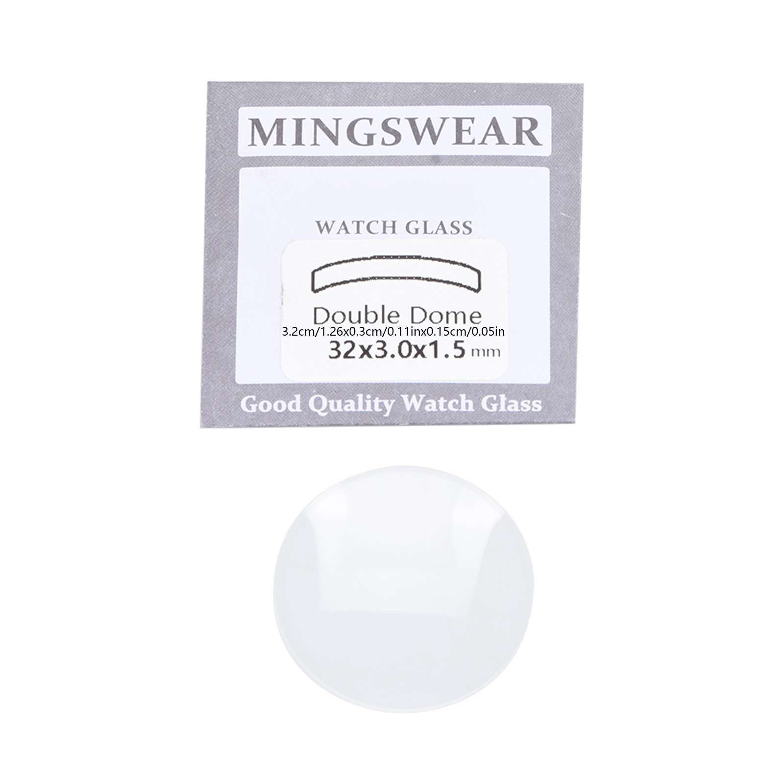 1.5mm Thick Double Domed Mineral Watch Crystal 30mm-38mm Diameter Concave Glass
