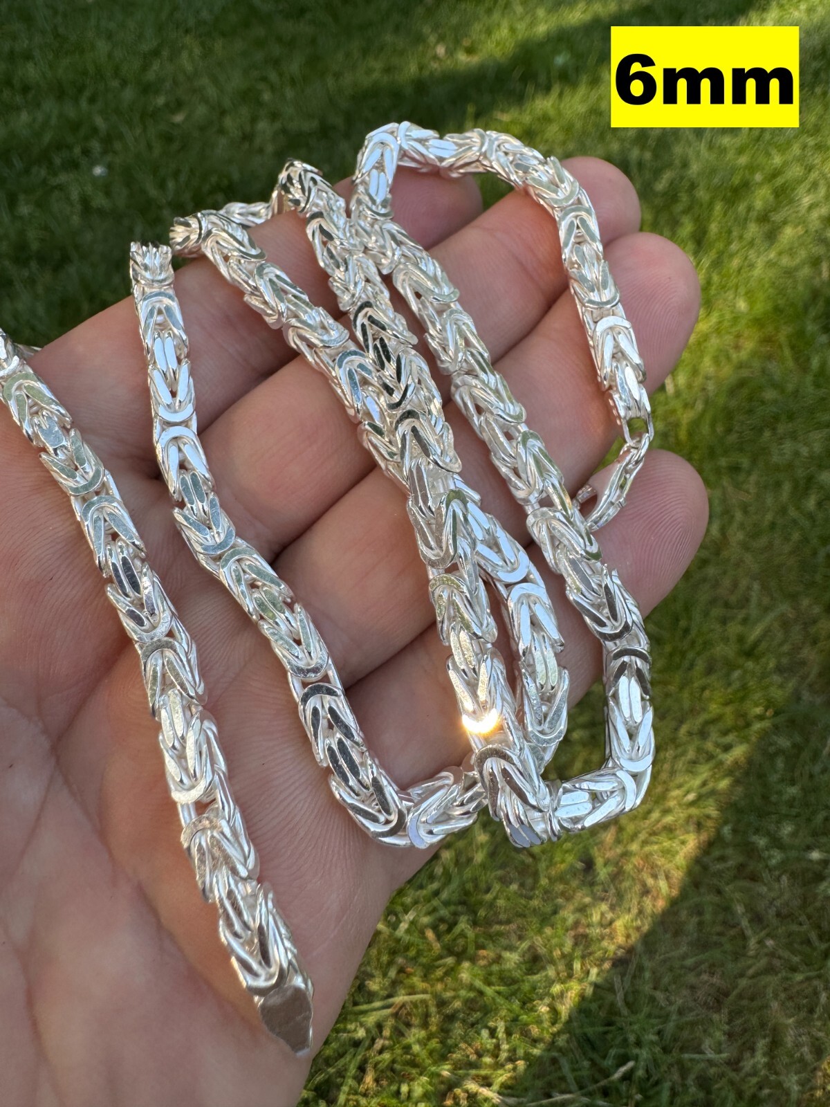 Real Solid 925 Sterling Silver Byzantine Rope Chain Mens Necklace 2.5-6mm 18-30″