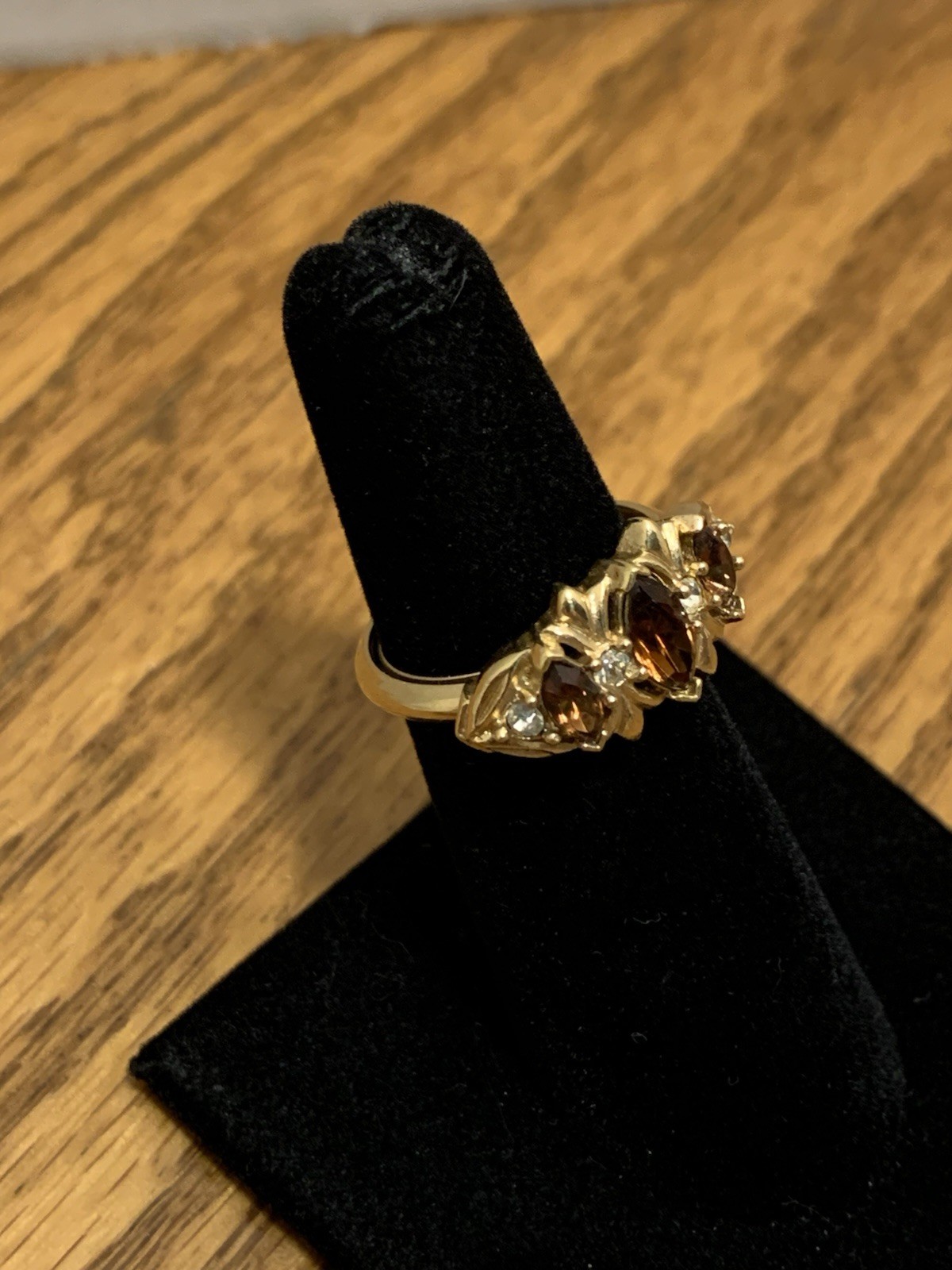 Lovely Avon Vintage Special Occasion Smokey Topaz Ring Size 7 1/2 Adjustable