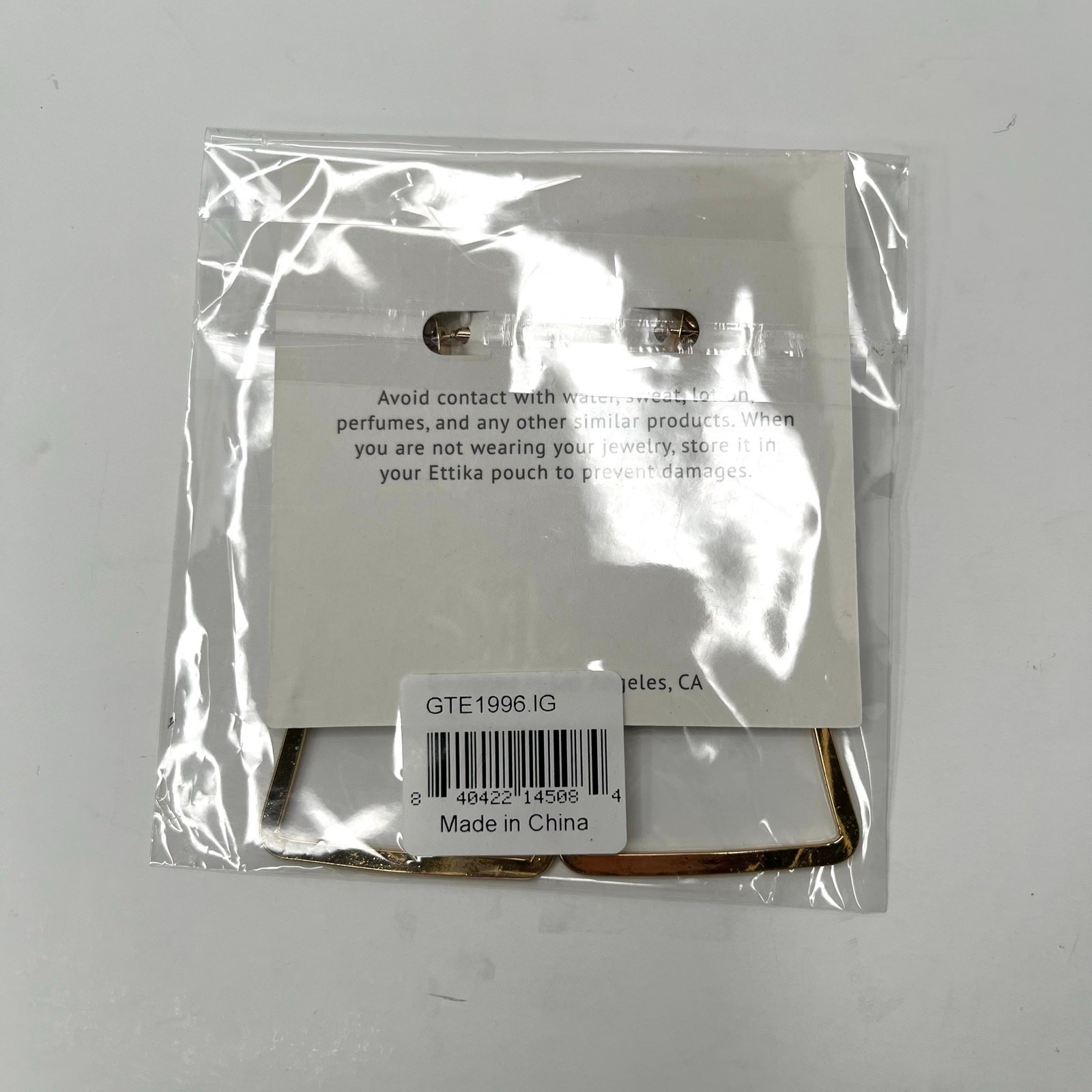 Ettika Fashion Jewelry Gold Thin Rectangle Dangle Pierced Earrings GTE1996 NWT