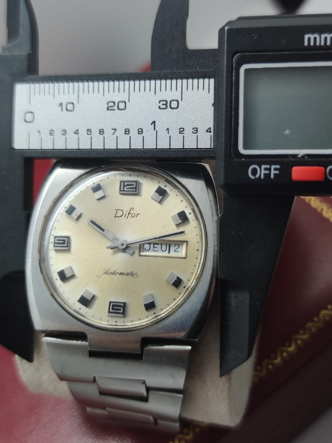 Vintage Watch Difor Automatic Jumbo Day Date tropical Dial mens Swiss MADE