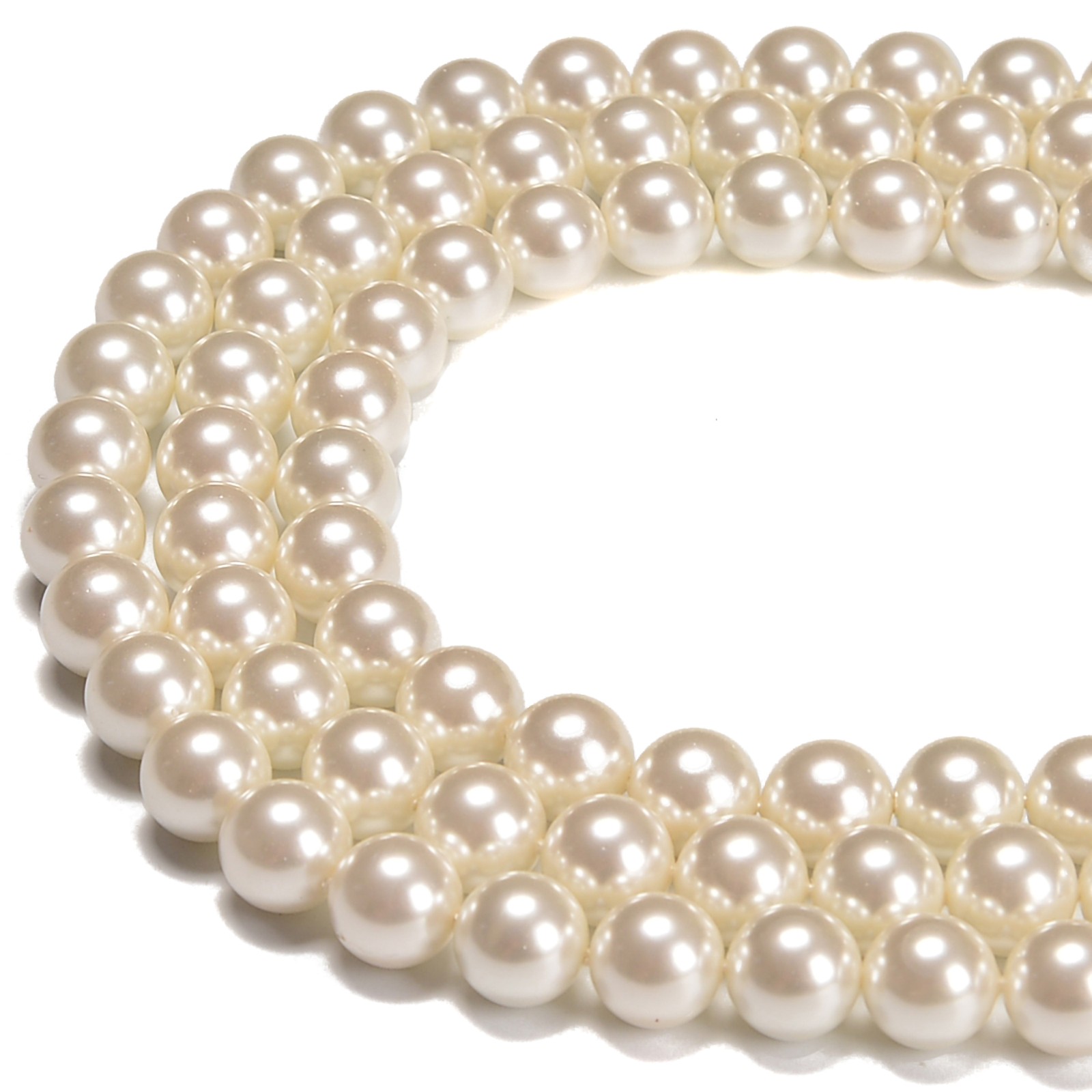White Shell Pearl Smooth Round Beads 3mm 4mm 6mm 8mm 10mm 12mm 15.5″ Strand