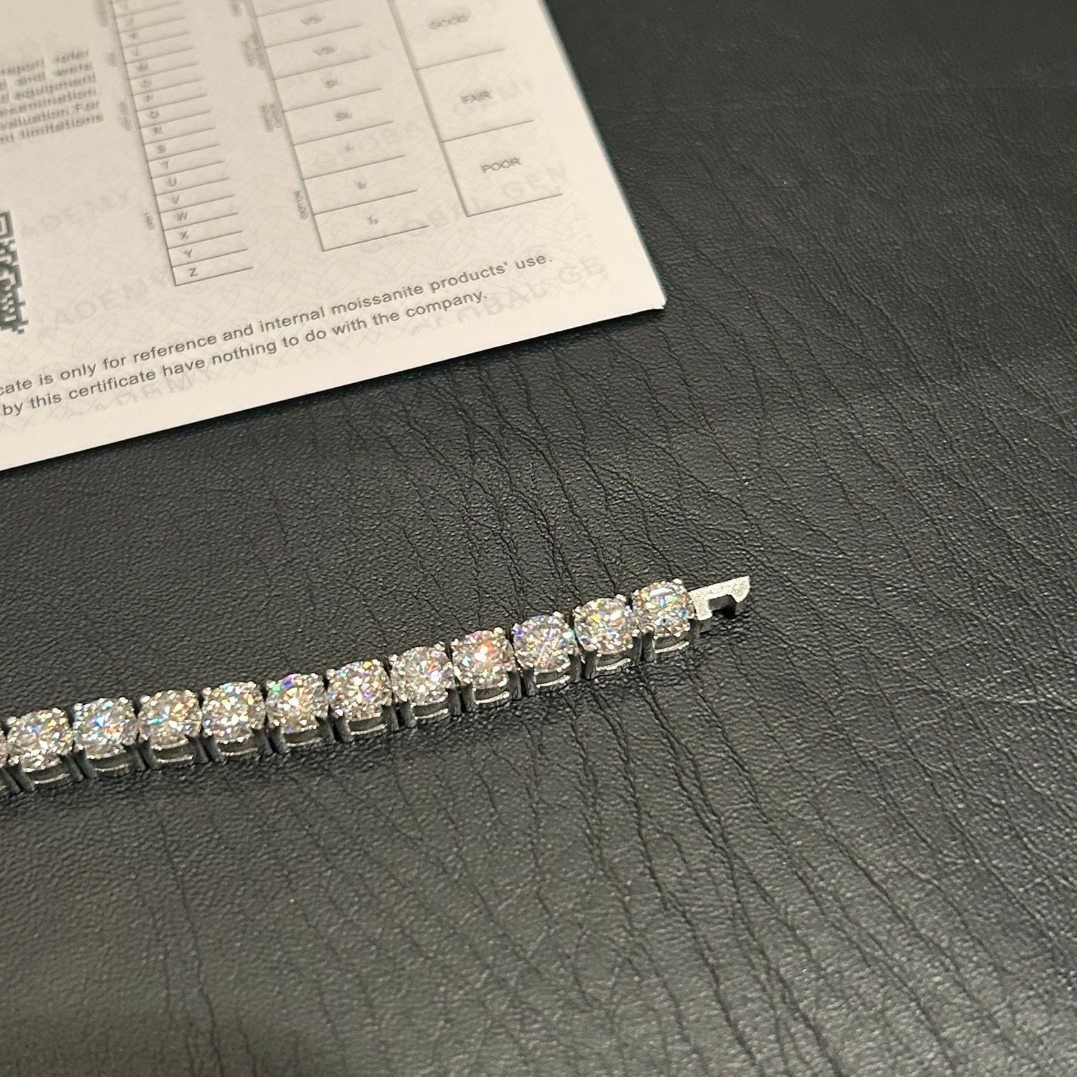 Moissanite Silver 5mm Tennis Bracelet 9in Pass Tester Brand New
