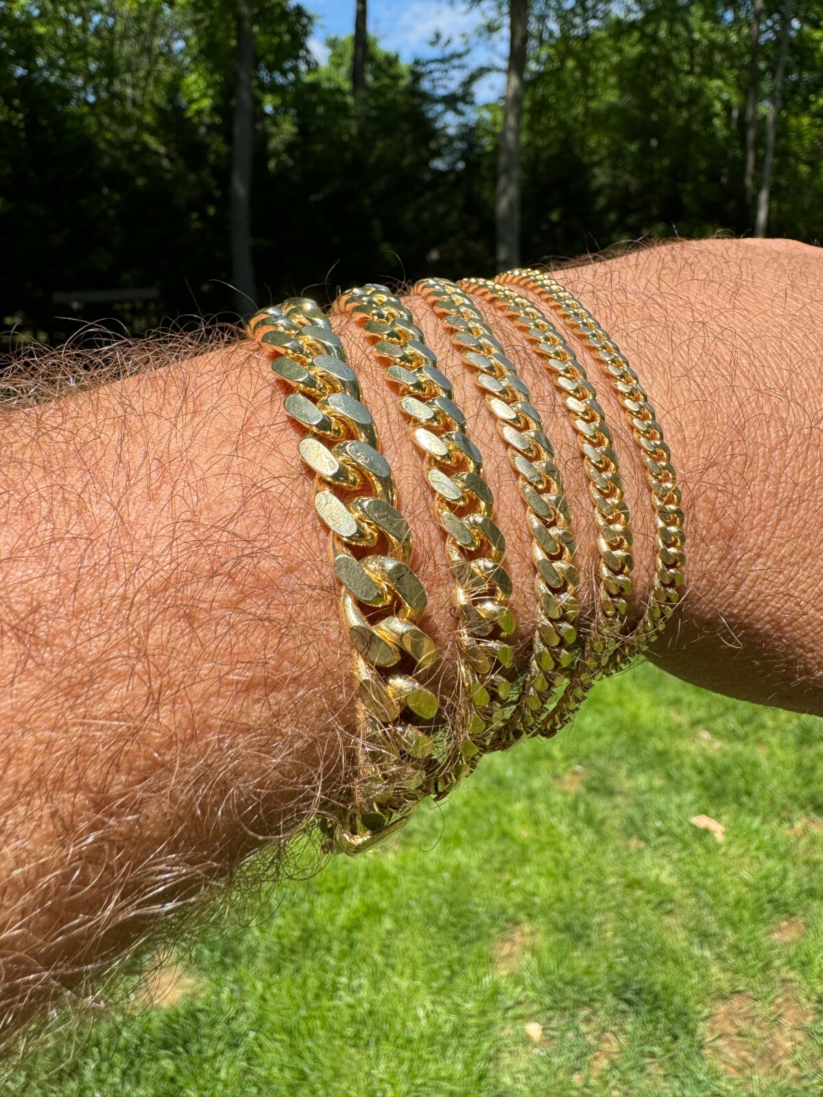 Mens Real Solid 14k Gold Vermeil 925 Silver Miami Cuban Bracelet 4-10mm 6.5-9″