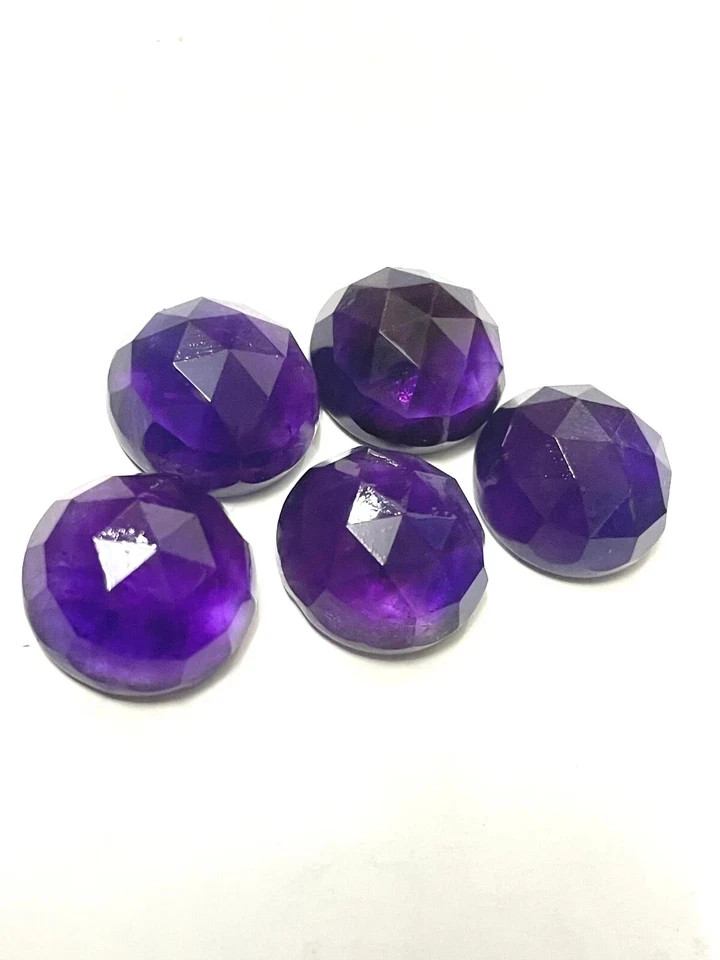 10 mm Natural Amethyst Rose Cut Round Shape Loose Gemstone For Jewelry Making
