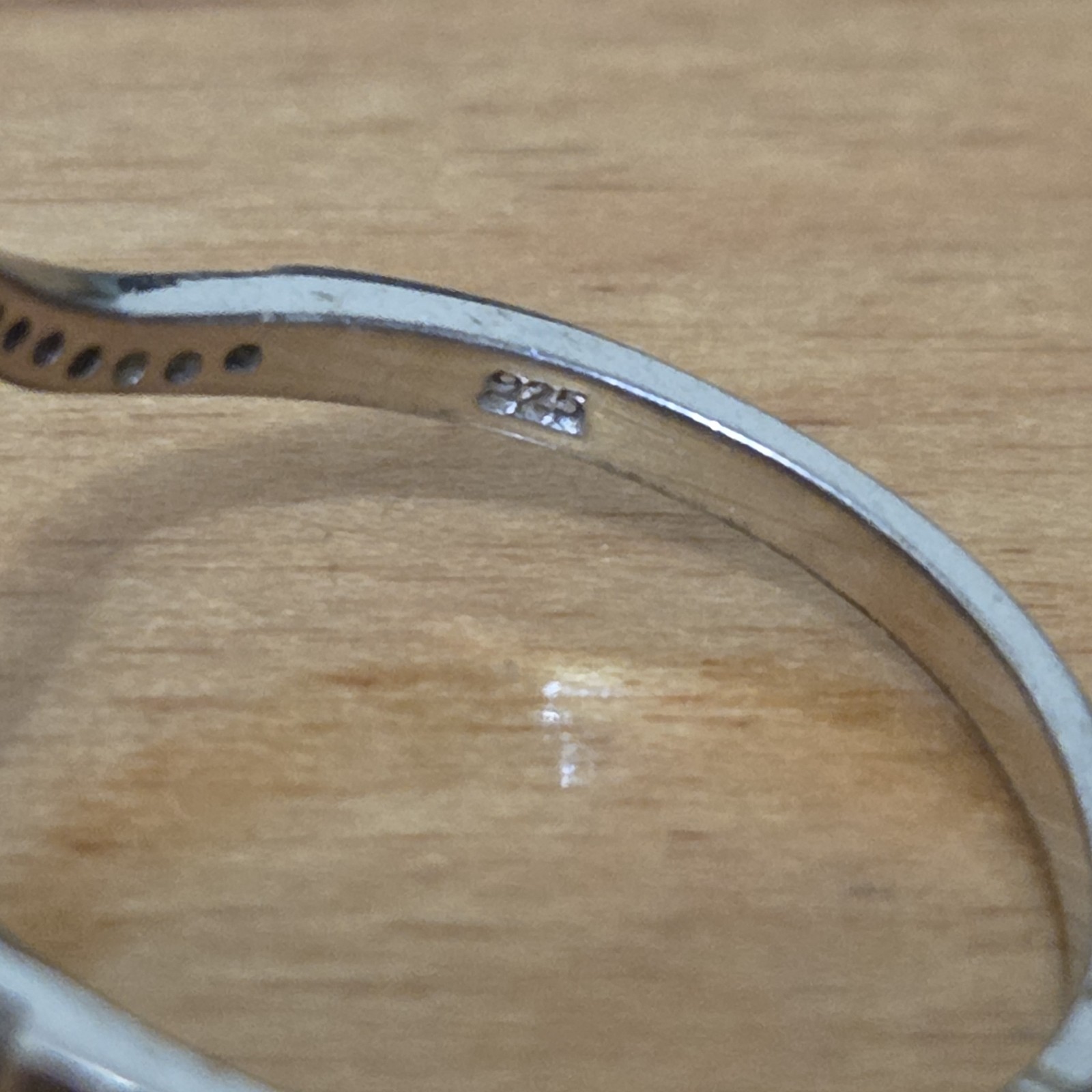 925 Sterling Silver Blue Pavé Wave Band Ring Round CZ Accents Size 10.25