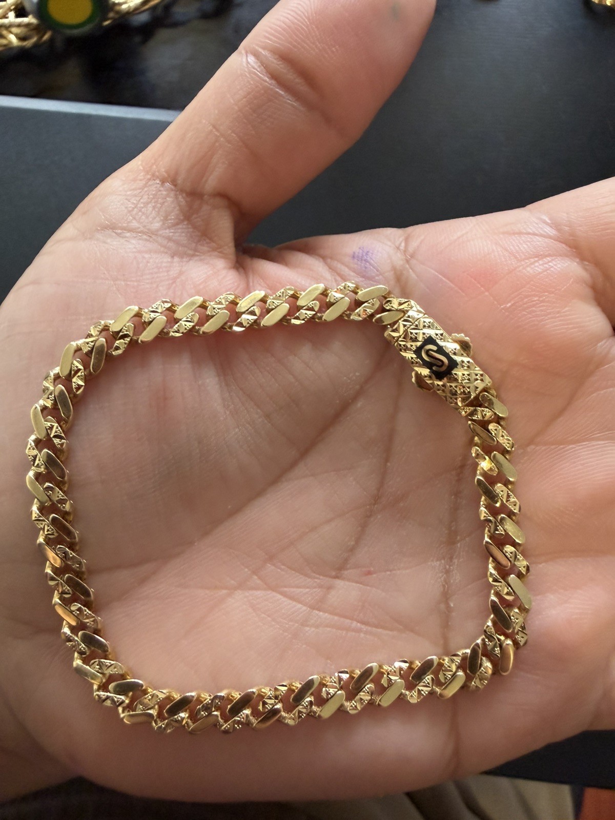 18K Genuine Solid Gold Monaco bracelet