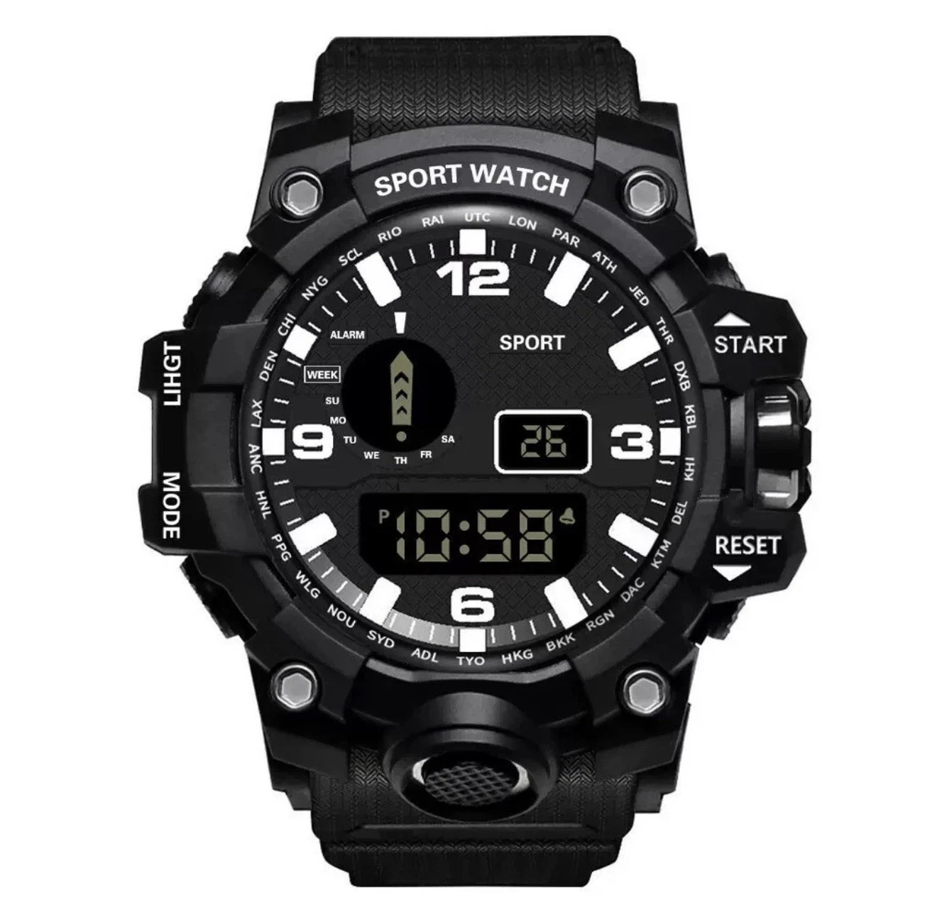 Men Waterproof Digital Sports Watch Military Tactical LED Backlight Wristwatch