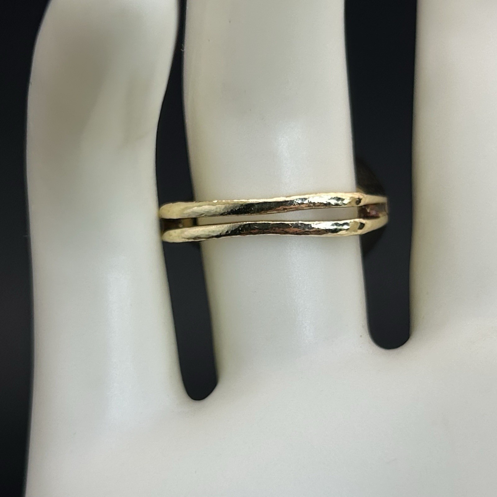 Vintage 14K Yellow Gold Emerald Cut Blue Topaz Pave Diamond Cocktail Ring Size 6