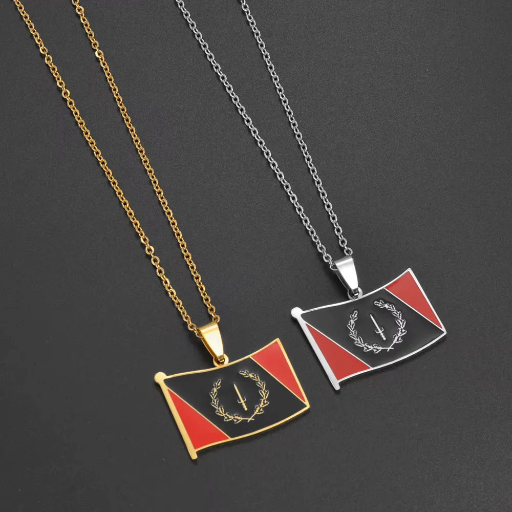 Black American Heritage Soulaan Flag Pendant Necklace