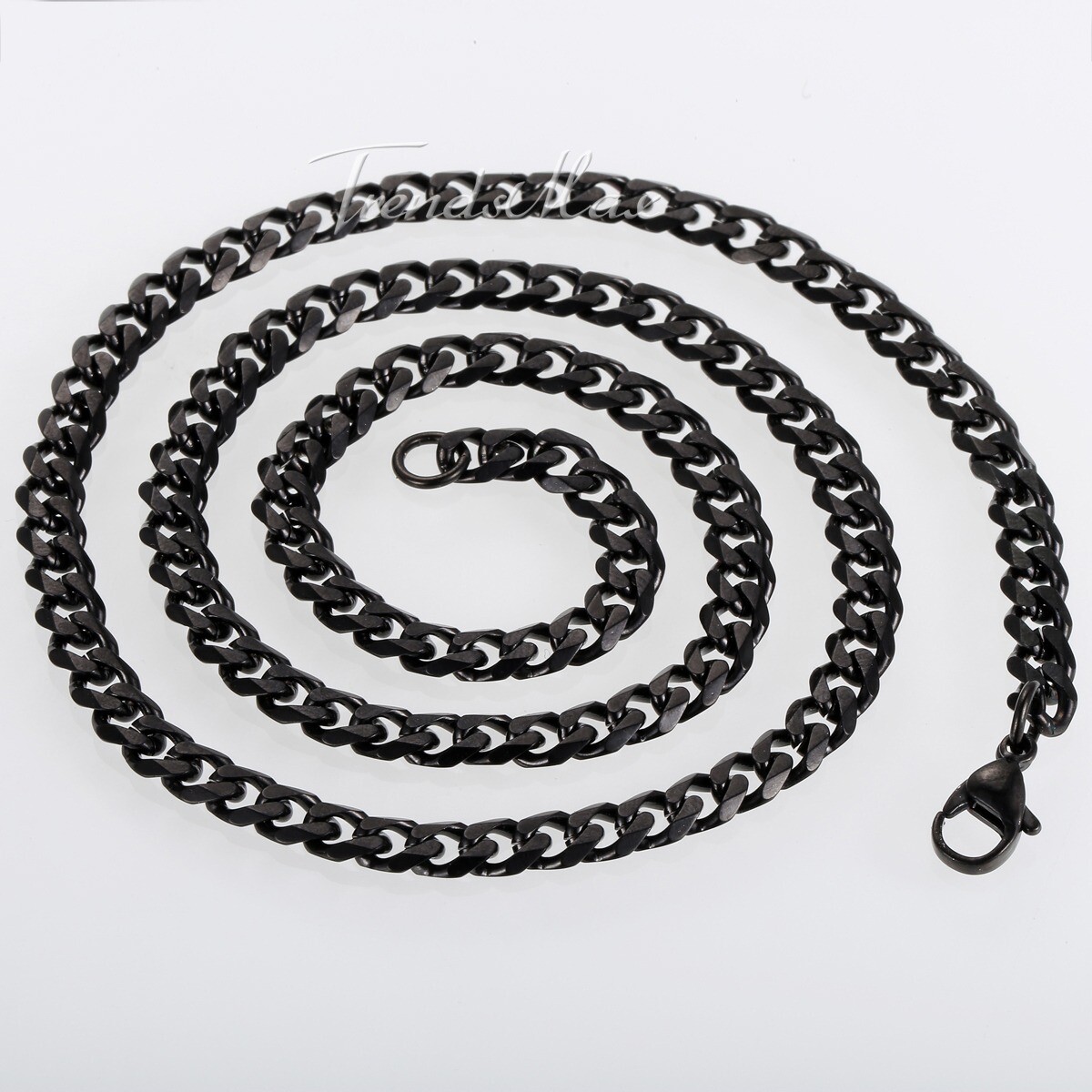 3/5/7/9/11mm Cuban Curb Mens Necklace Black Stainless Steel Link Chain 18″-30″