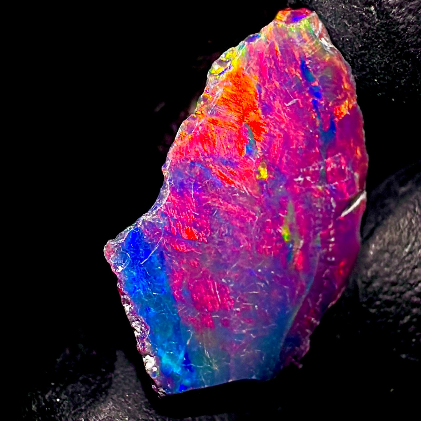 10 Ct Black Ethiopian Opal Rough, Jewelry Grade Welo Opal Rough, Multi Fire Opal