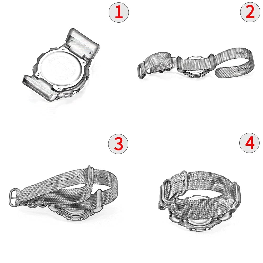16mm Nylon Watch Strap with Adapters – Replacement Band for Casio Series Watches