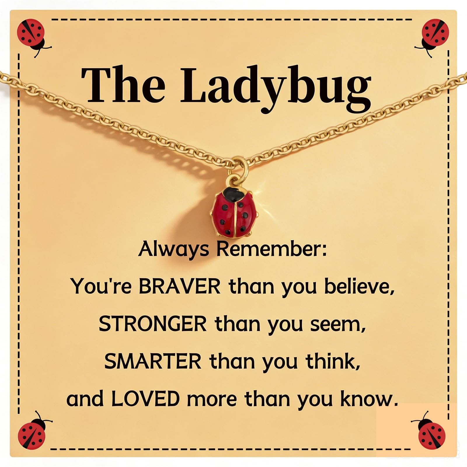 Ladybug Necklace Good Luck Charm Ladybug Jewelry Lady Bug Accessories Lady Bu…
