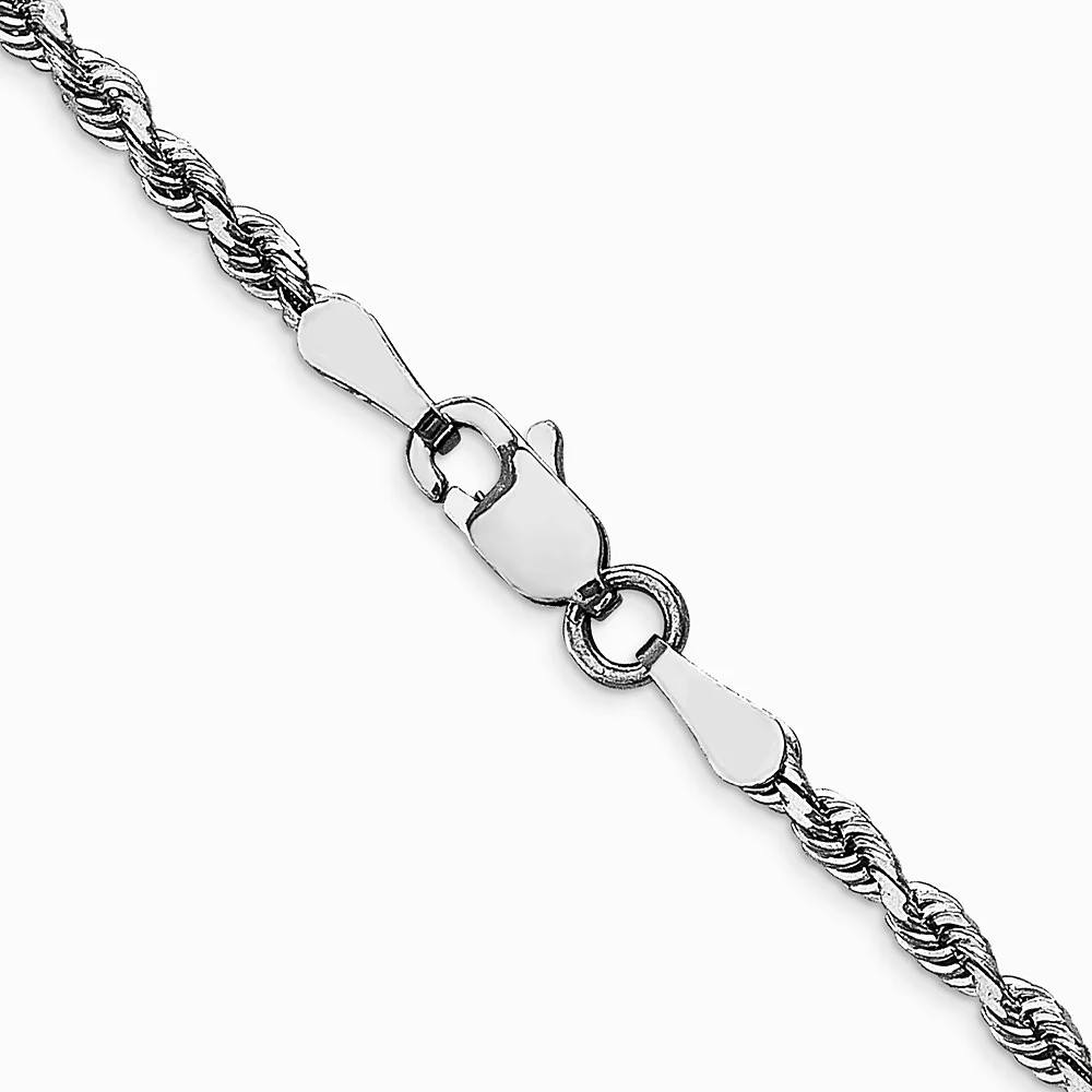 10K White Gold 2.25mm Diamond-Cut Quadruple Rope Chain Necklace 16″-30″
