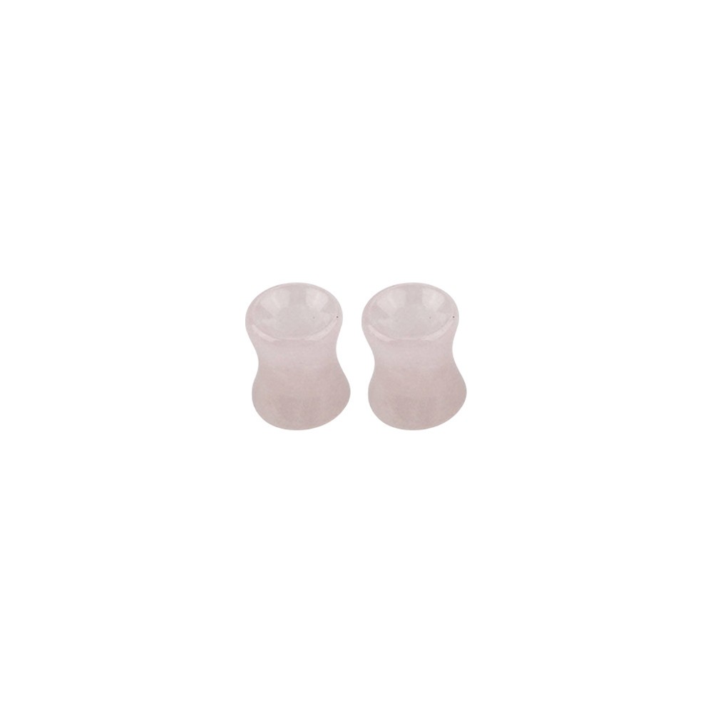 2G to 13/16″ Rose Quartz Stone Double Flare Ear Tunnels Gauges Sold as a Pair