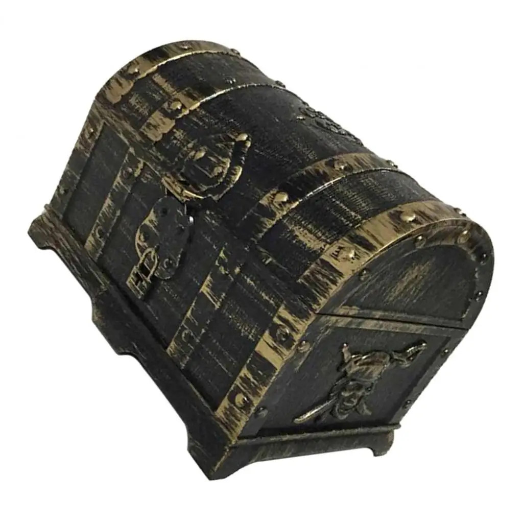 17”x15”x11 Wood Pirate’s Treasure Chest Nautical Jewelry Box, Includes Lock