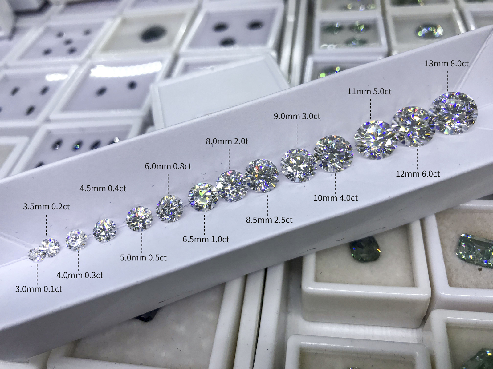 Original Color Loose Moissanite 3-12mm VVS1 Round Cut D Color GRA Certificate