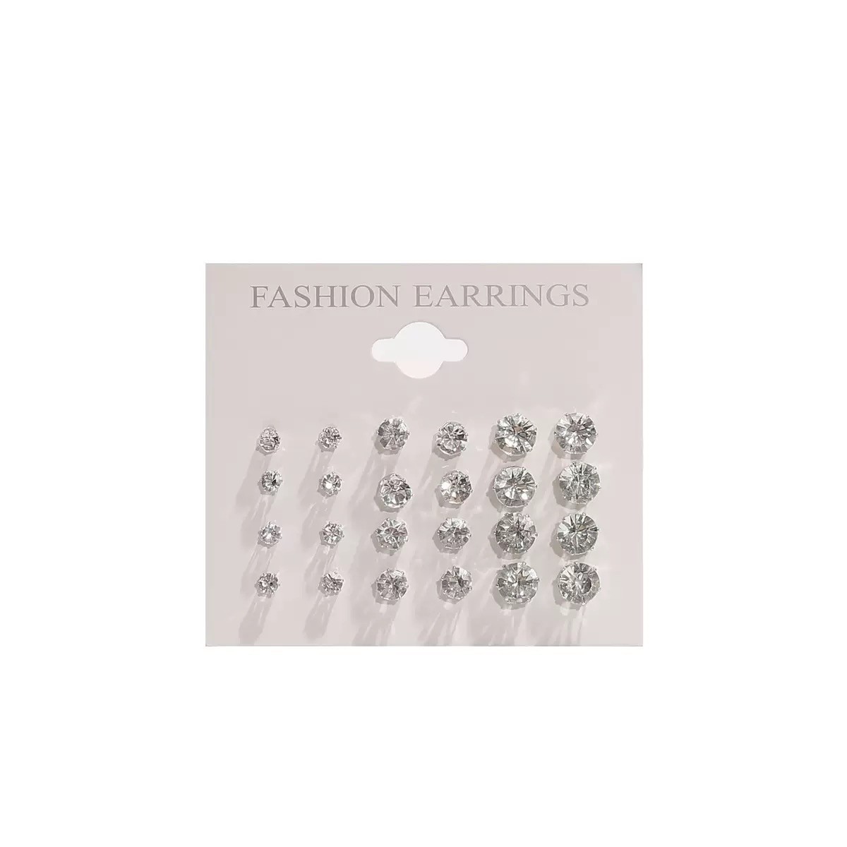12 Pairs Stainless Steel Stud Earrings Gemstone Unisex Set US