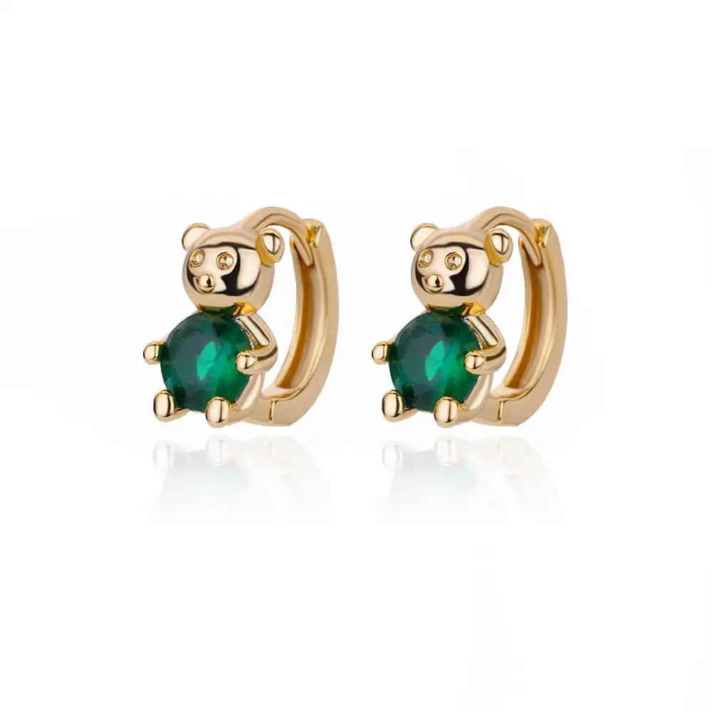 Huggie Hoop Earrings Women Gold Stainless Steel CZ Trendy Snowflake Flower