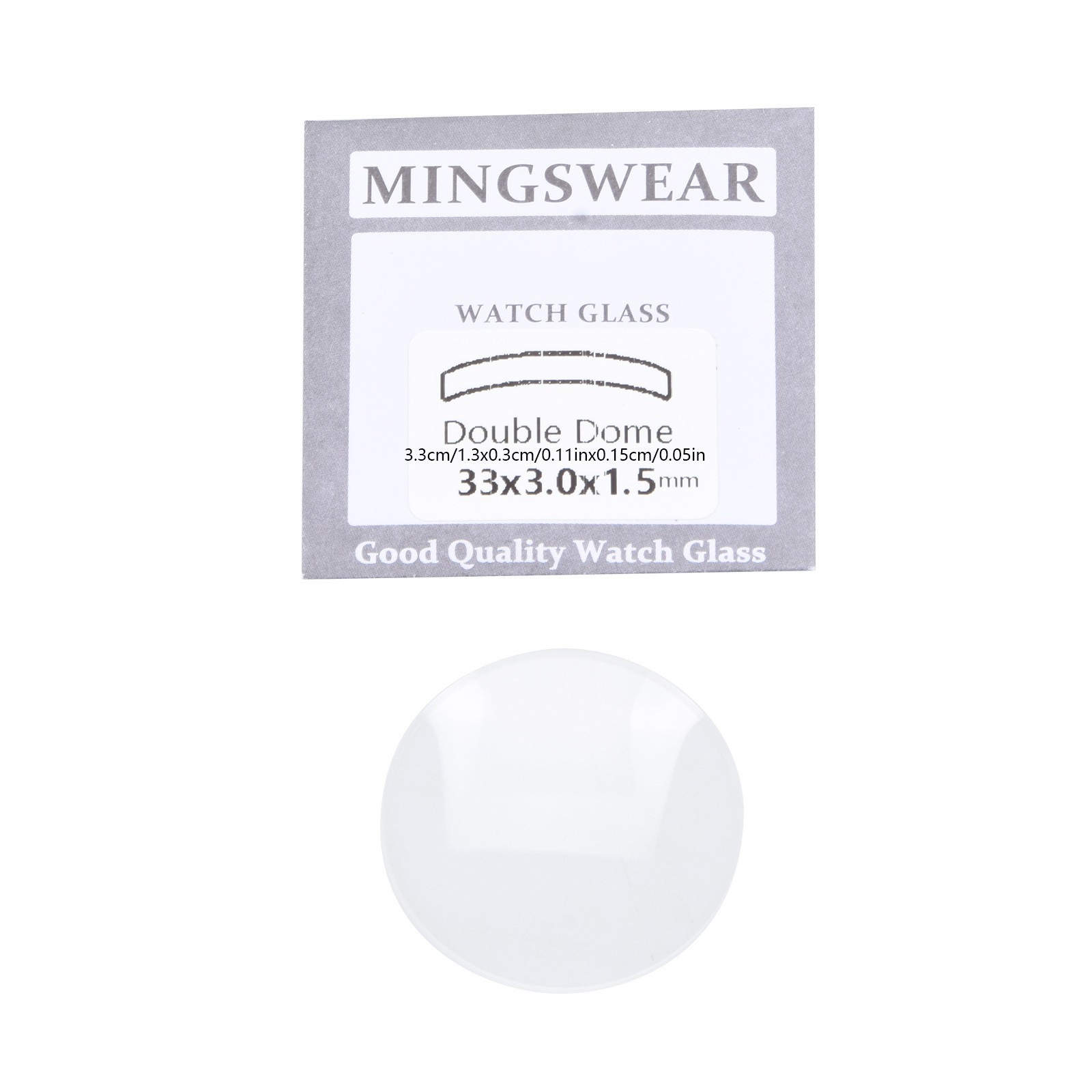 1.5mm Clear Double Domed Mineral Watch Crystal 30mm-38mm Diameter Concave Glass