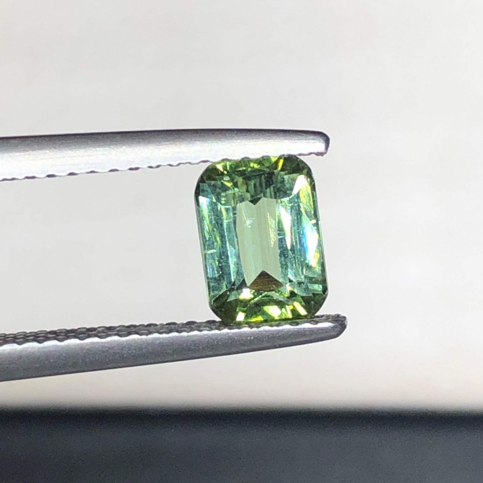 Natural Tourmaline 1.20 Carat Cushion Cut Bluish green Origin Afghanistan