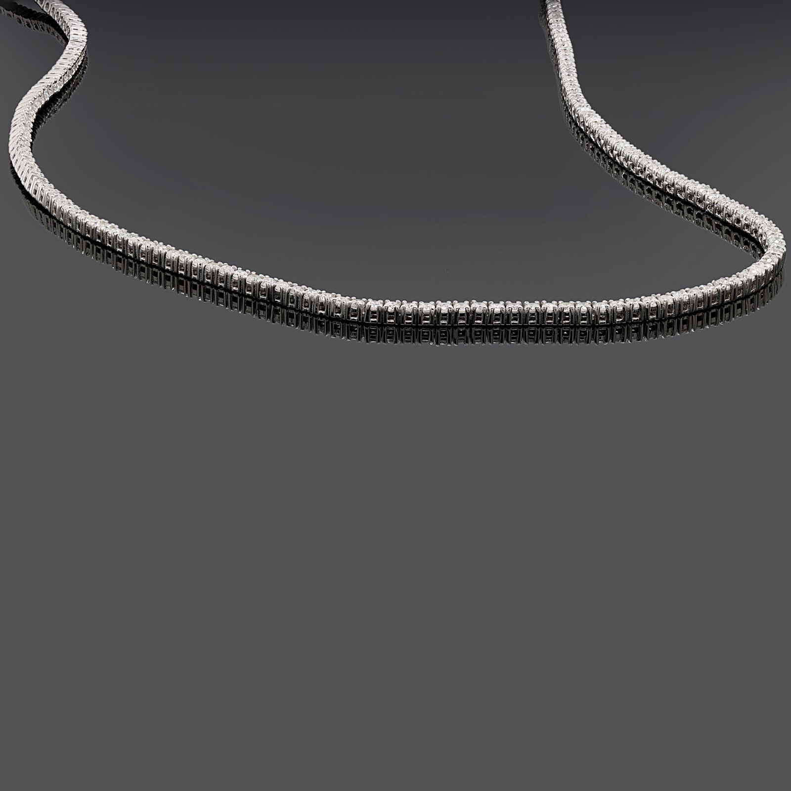 4.50CT GIA Certified Natural Diamond Tennis Necklace 14K White Gold 16″ Inch