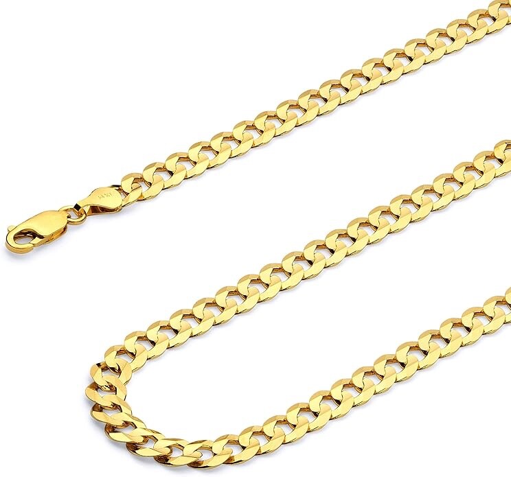 Solid 14k Yellow Gold 2.7mm Cuban Chain 16 18 20 22 24 26 Inches