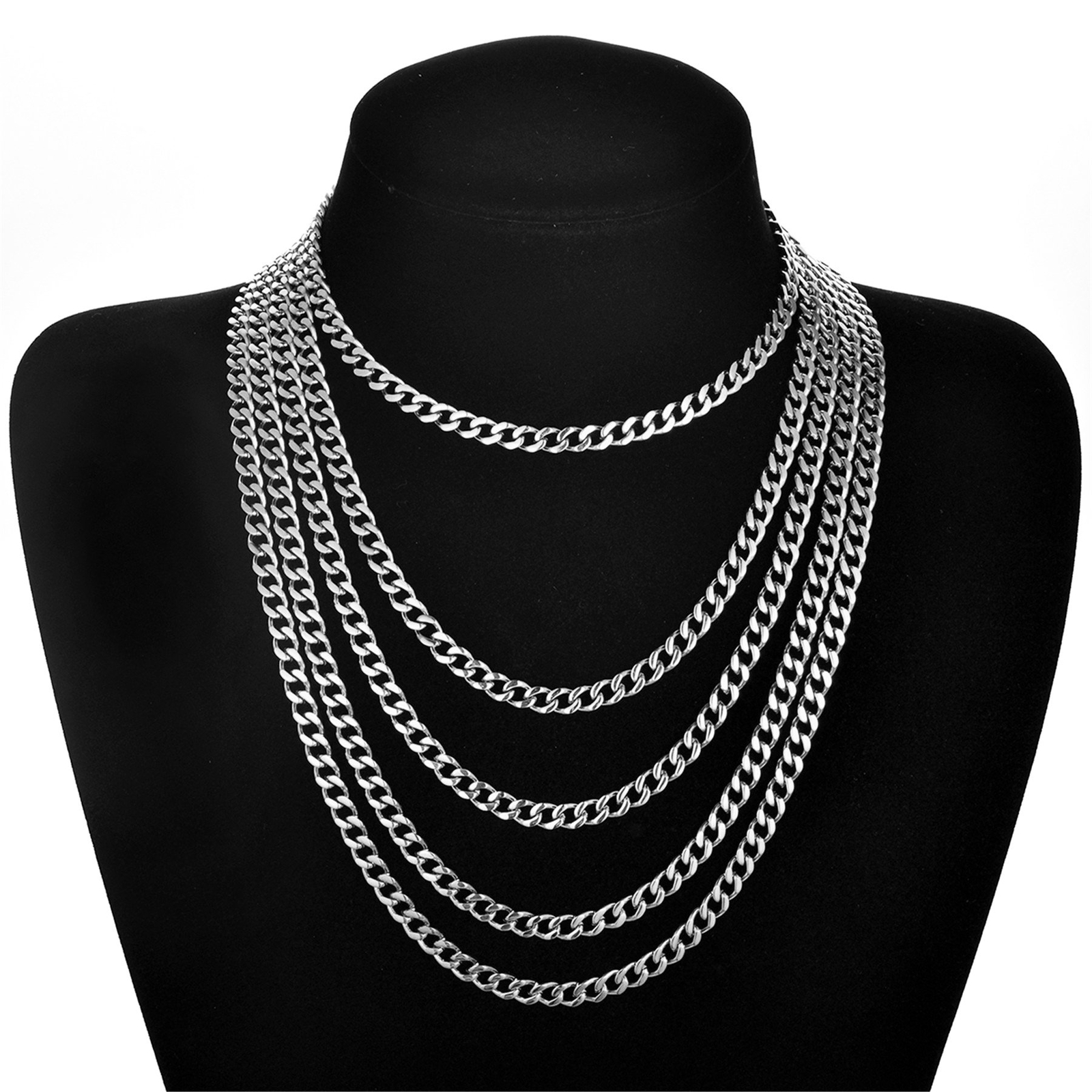 Men’s 6/10mm Wide Chunky Miami Cuban Necklace Chain Stainless Steel 14-26 inches