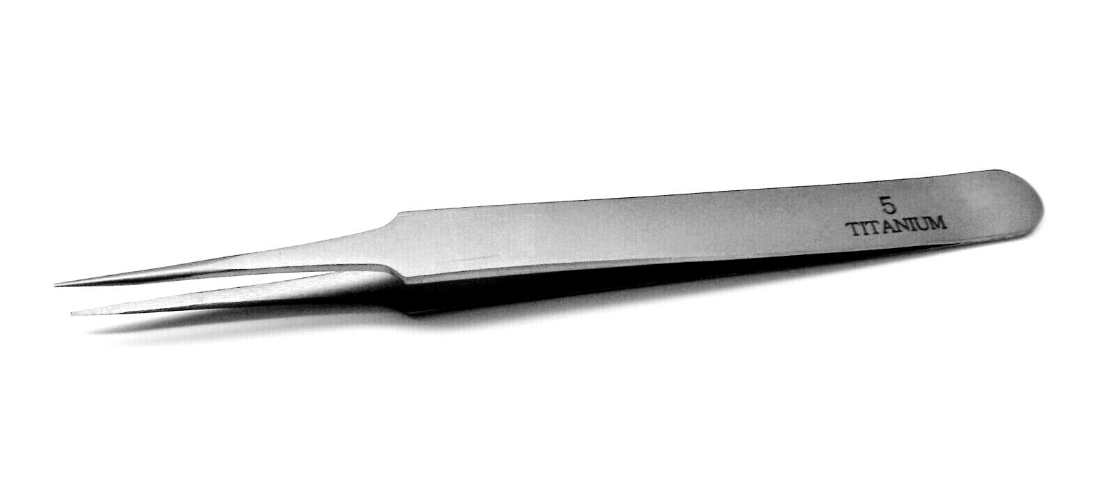 Titanium Tweezers Ultra Fine Tip #5 Non Magnetic Precision Tweezer 4-3/4″ Long