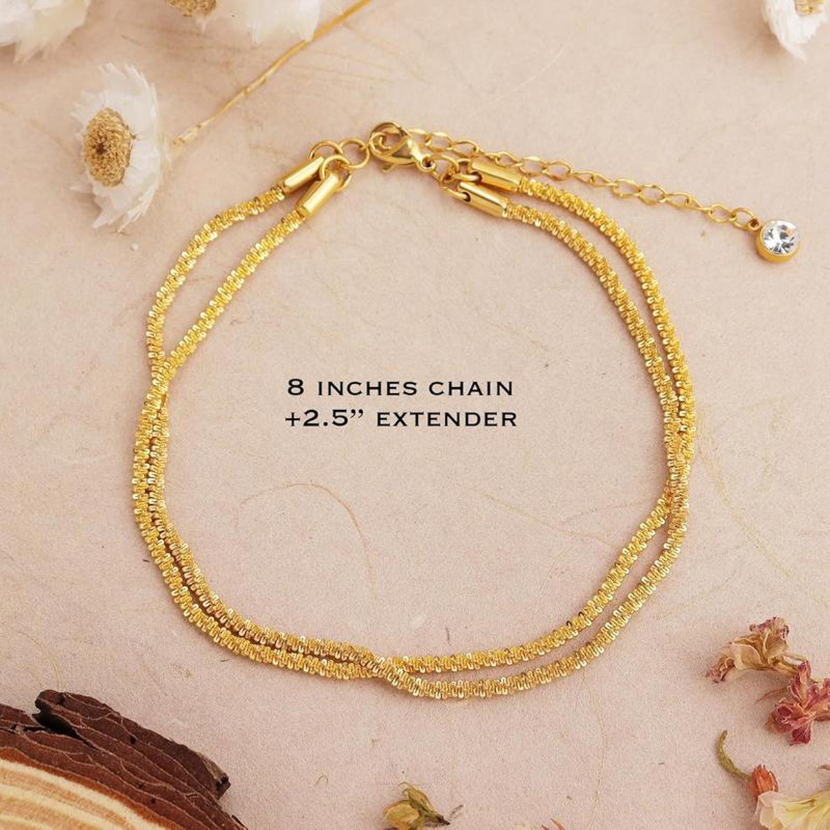 Gold Silver Ankle Bracelets Dainty Layered Adjust Waterproof Anklet Women Gifts