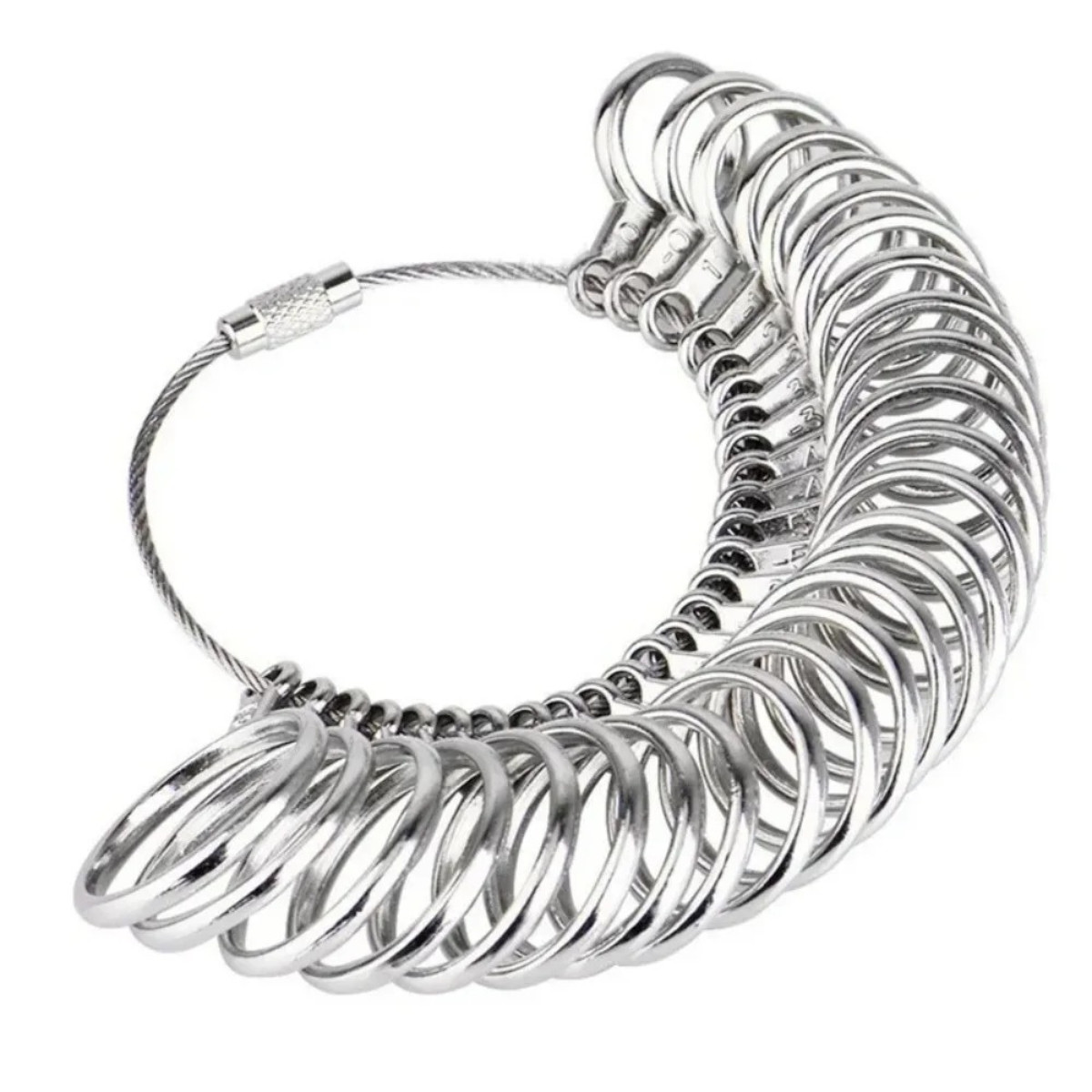 Metal Ring Size Gauges Set Measuring Ring with Mandrel Sizer Finger Sizing HO