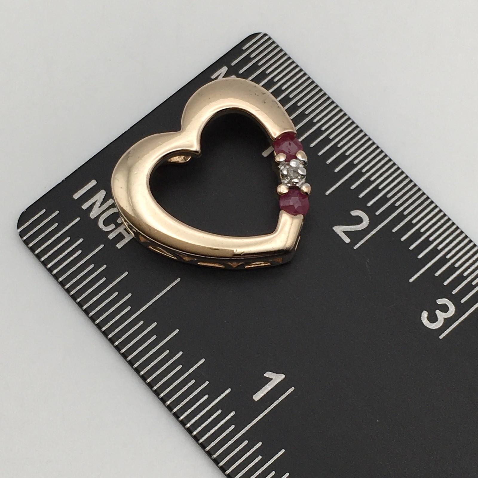 Vtg Sterling Silver Gold Dip ROSS SIMONS Heart Pendant Marked 925 1.7g #69