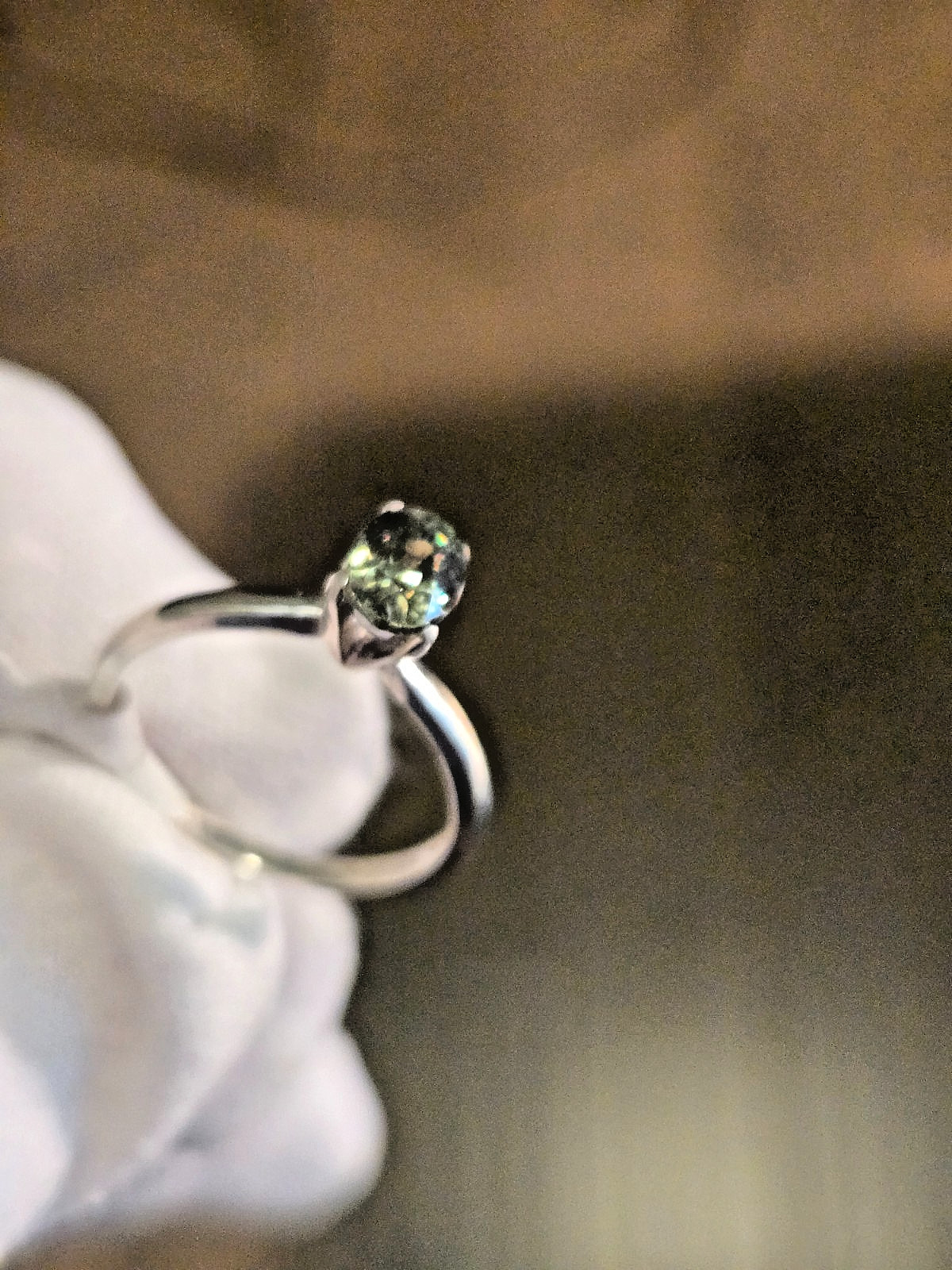 0.81CT DEMANTOID STERLING SILVER RING! EXCELLENT STONE/FINE LUSTER/FLASH/COLORS!