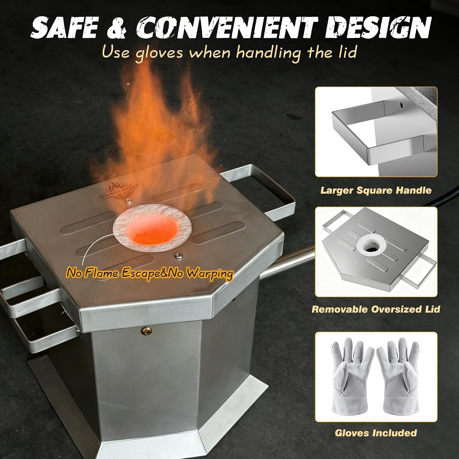 CANALHOUT 7KG/15lbs Propane Melting Furnace Kit w/ 2 & Kiln Foundry Smelting Fur