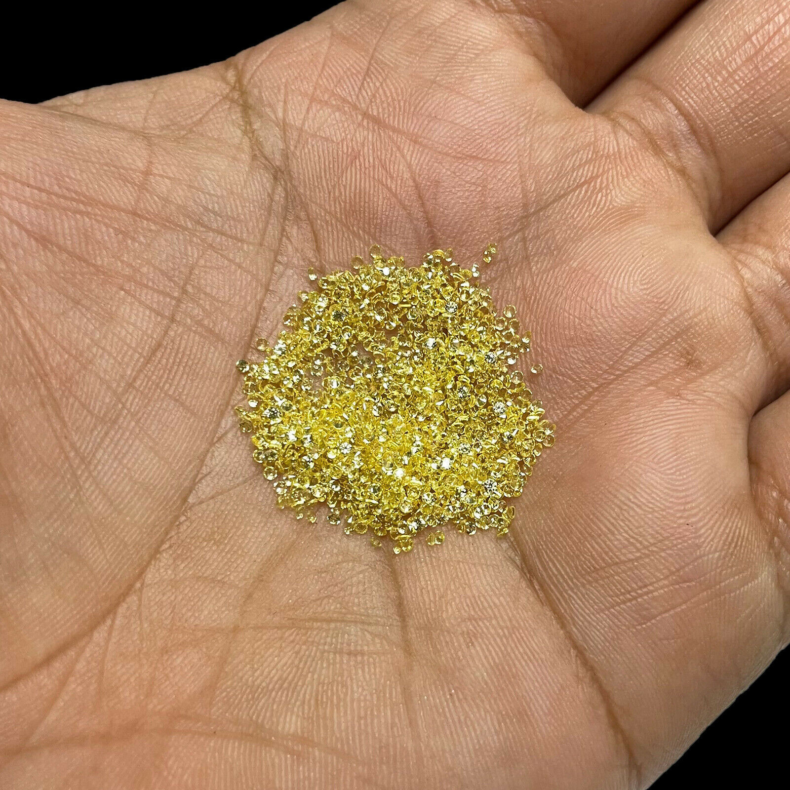 VVS 100 Pcs Natural Yellow Sapphire 1mm Round Diamond Cut Loose Gemstones Lot